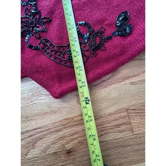 VINTAGE x Alfred Dunner Womans Vest Size M, Beaded, Holiday, Dressy, Buttons - Picture 2 of 5